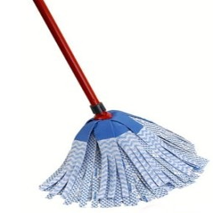Vileda Strip Mops with Pick Up Pockets, Telescopic Handle, Blue, Each Each