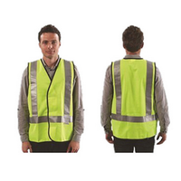 Livingstone High Visibility Safety Vest, Triple Extra Large, H Back Reflective Pattern, Yellow, Day/Night Use, Each Each
