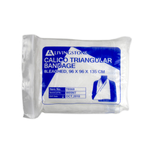 Out of date, Livingstone Triangular Bandage,Bleached Calico, 96x96x135cm,EA,Original Unopened Condition, Price Discounted, While Stocks last Each