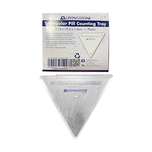 Livingstone Triangular Pill Counting Tray, 15 x 15 x 15cm, Plastic, Each Each
