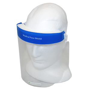 Livingstone Full Face Shield, 32 x 21cm, with Foam Pad and Elastic Head Band, Blue, Each Each