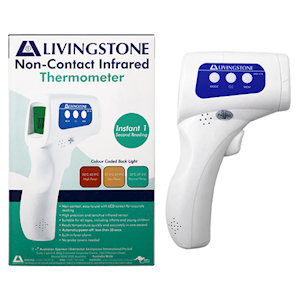 Liv Non-Contact Infrared Thermometer with 2x 1.5V AA Alkaline Batteries, Highly Accurate and Sensitive Infrared Sensor, Heavy Duty, 1/Box Each
