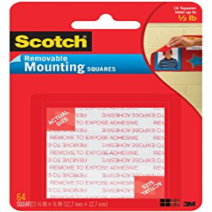 3M Mounting Foam Squares, 64 Squares/Pack Each