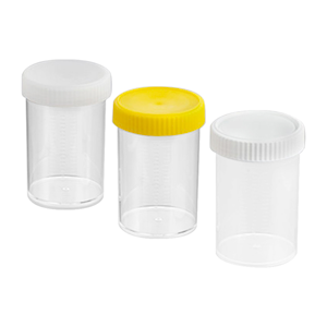 Livingstone Specimen Container 500mL, Recyclable Polypropylene, Sterile, Yellow Screw Cap, Unlabelled, 72 Pieces/Carton Carton