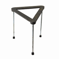 Tripod Stand, Large, Cast-Iron Corrosion Resistant. Height: 18.7 cm, Leg: 18cm, Top: 16 cm, Bar: 18mm Each