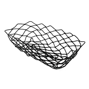 Chef Inox Serving Basket Rectangle Black Wire 255 x 125 x 60mm, Each Each