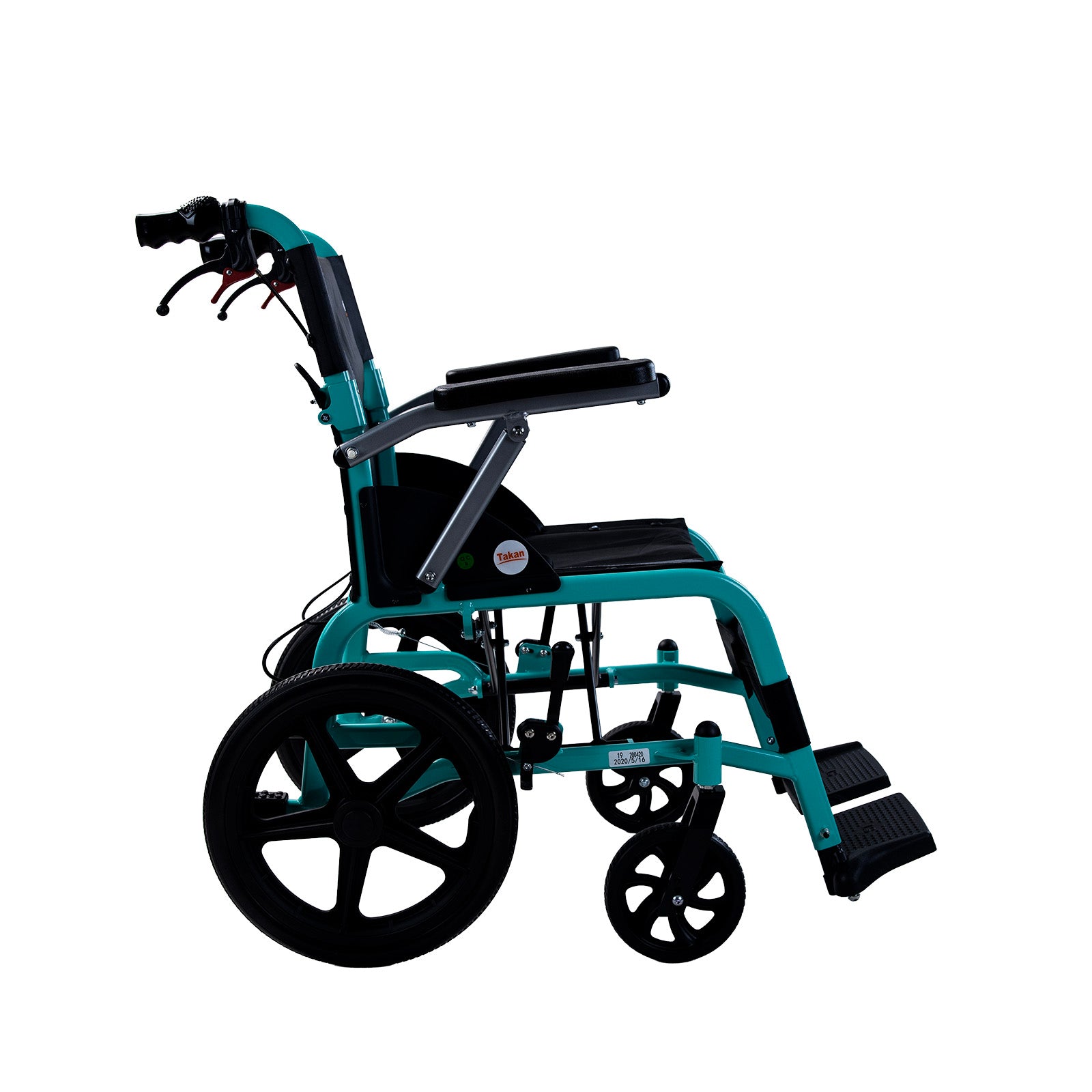 Livingstone Folding Transit Wheelchair, Lightweight, 16" Rear Wheels, Aluminium, 100kg Capacity, Each