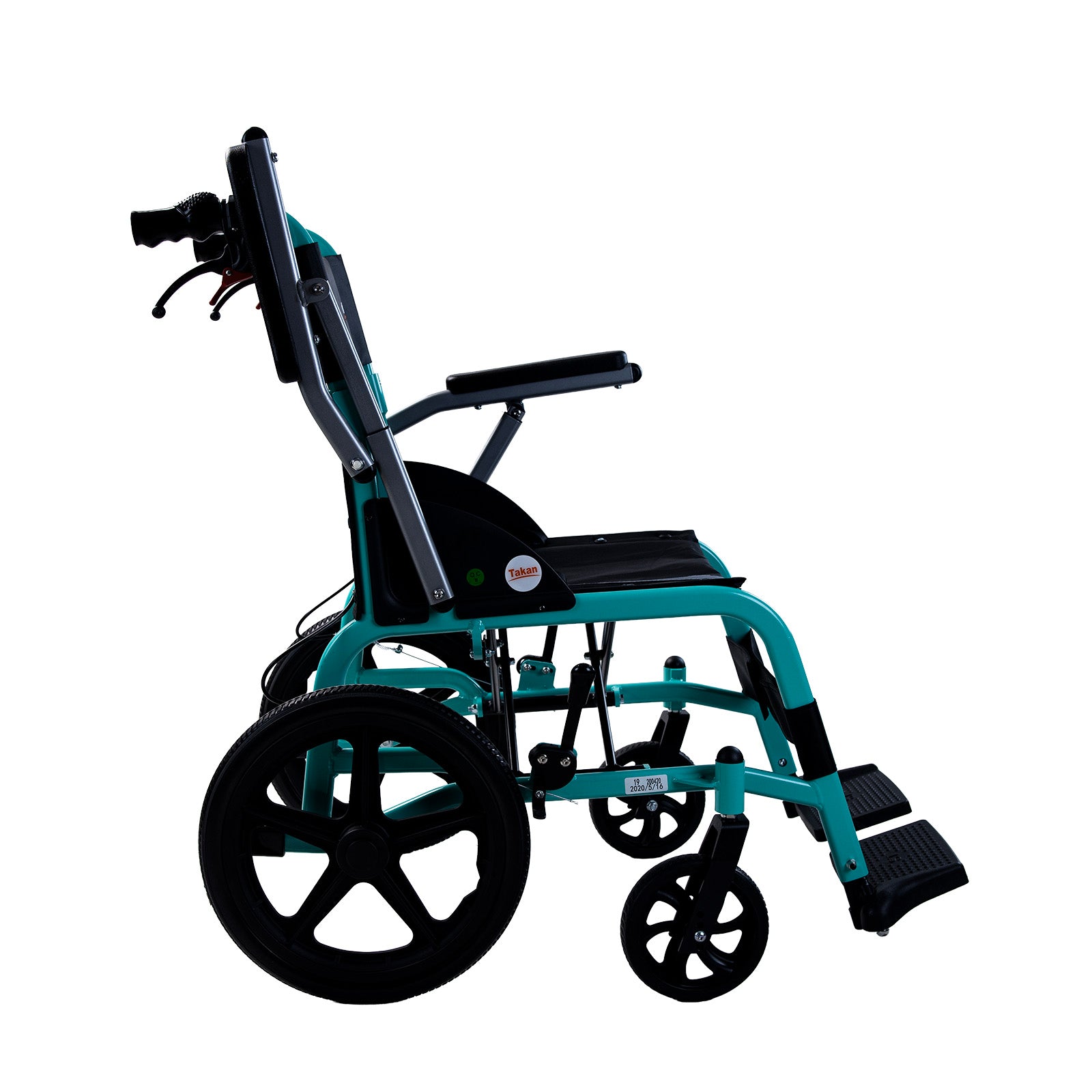 Livingstone Folding Transit Wheelchair, Lightweight, 16" Rear Wheels, Aluminium, 100kg Capacity, Each