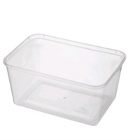 Universal Take-Away Rectangular Container, Base, 650ml, Clear, Recyclable Plastic, 50/Pack Pack