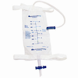 Urimaax Drainage Urine Bag, 750ml Capacity, 6cm Short Inlet Tube, Latex Free, Sterile, Each Each