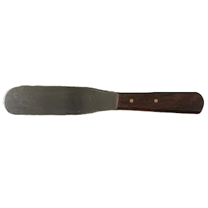 Livingstone Spatula, 3 x 21cm (Total Length including Handle), Pharmacological, Flat End, Stainless Steel with Wooden Handle, Each Each