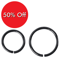 Black Steel Continuous Rings, 16GA x 12mm, Each