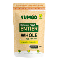 Yumgo Whole Egg Powder, Replaces Whole Egg, 100pct plant-based, 1kg, Each